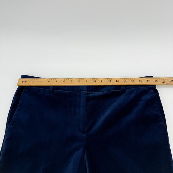 New ANN TAYLOR Women Ankle Devin Fit Velour Velvet Pant Size 12 Blue Whimsigoth - Picture 5 of 9